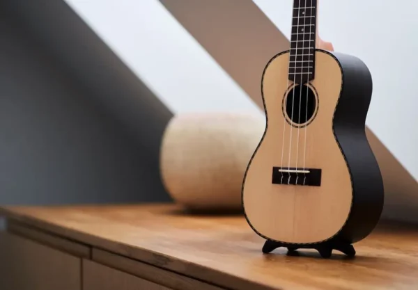 Guitar med guitarfod lavet af Republikken create